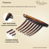 Parcelona French Basic 7 Teeth Tortoise Shell Matte Large 4” Celluloid Set of 2 Side Hair Combs for Women and Girls
