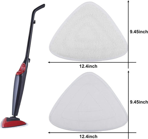 VCLENA 3 Pack Microfiber Steam Mop Replacement Refill Refills Triangle Mop Pads Fit for Steam Mop Cleaner,White Mop