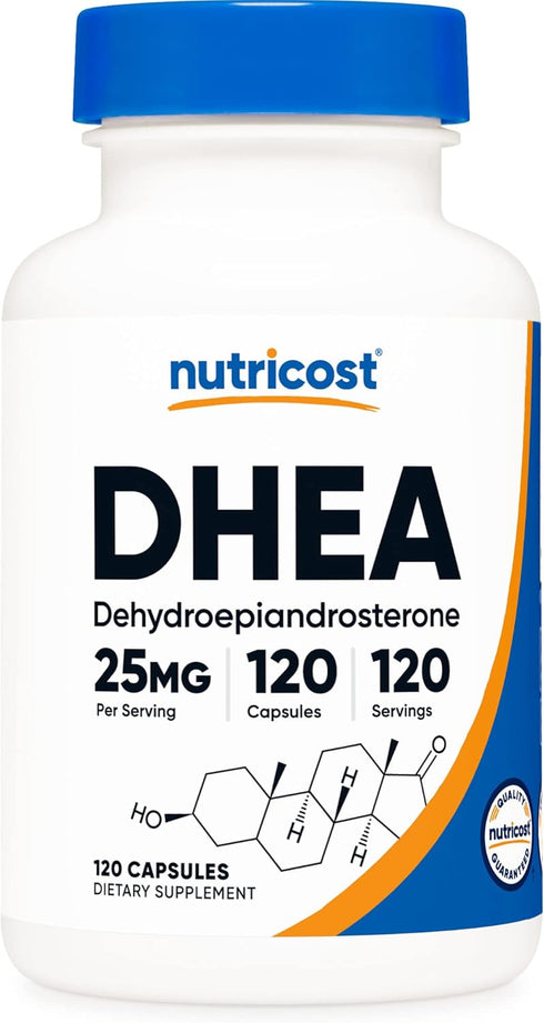 Nutricost DHEA 25mg, 120 Capsules - Gluten Free, Soy Free, Non-GMO Supplement