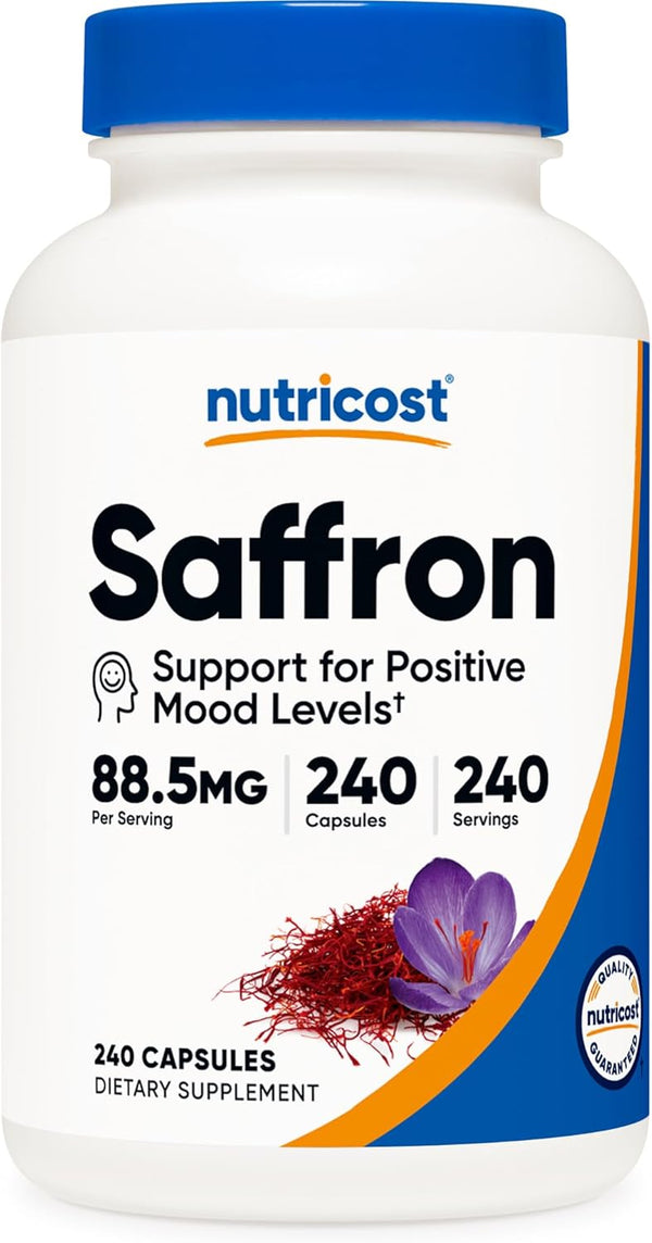 Nutricost Saffron Extract 88.5mg, 240 Non-GMO, Gluten Free Veggie Capsules