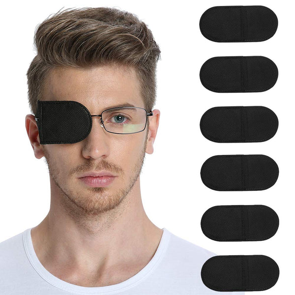 6pcs Eye Patches for Glasses - Large Size, Black