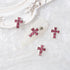 Crystal Cross Nail Charms - y2k Silver Crystal Cross Nail Art, 3D Pink Charms for DIY Designs Supplies