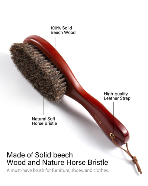 VASSON Clothes Brush, Pure Horse Bristle Garment Brush Removes Lint, Pet Hair, and debris from Jackets, Hats, Hoods