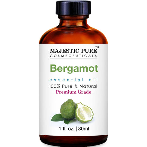 MAJESTIC PURE BERGAMOT Essential Oil | 100% Pure and Natural BERGAMOT Oil | Premium Grade Essential Oils for Hair Care, Home Diffusers, Skin, Aromatherapy, Massage and Humidifiers | 1 Fl Oz