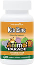 NaturesPlus Animal Parade KidZinc, 90 Lozenges, Tangerine Flavor, Vegan, Gluten Free