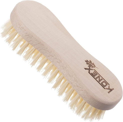 Konex Fiber Economy Utility Cleaning Brush, Heavy Duty Scrub Brush with Wood Handle (Peanut 2 Pack)