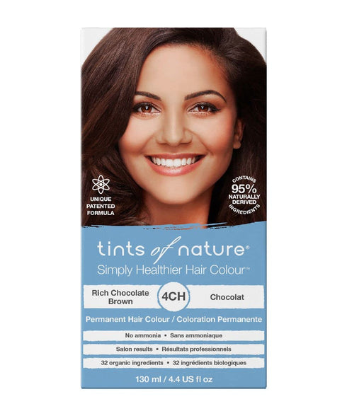 Tints of Nature 4CH Rich Chocolate Brown Permanent Hair Dye, 4.4 fl oz, Ammonia-Free