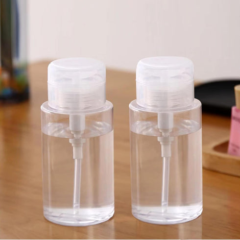 3 Pack Push Down Pump Dispenser, Empty Push Top Bottles for Nail Polish, Makeup Remover, 6.7oz/200ML