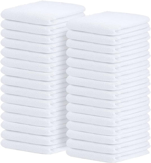 Avalon Towels Terry Bar Mop Towels, Value Pack of 30, 16"x19", Absorbent Cotton Cleaning Rags (White)