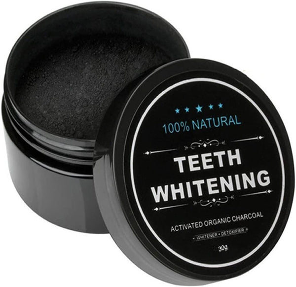 Teeth Whitening Charcoal Powder, Natural Coconut Teeth Whitener Oral Care Set, No Hurt on Enamel or Gum (1)