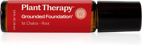 Plant Therapy Chakra 1 Grounded Foundation Essential Oil Blend, Pre-Diluted Roll-On 10 mL (1/3 oz)
