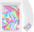 100 Pieces Resealable Mylar Bags, Small Holographic Smell Proof Packaging Bags for Food/Jewelry/Eyelash (White, 4.7x7.8