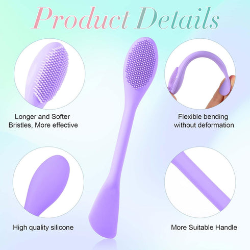 2PCS Manual Facial Cleansing Brush, Silicone 2 in 1 Face Mask Applicator and Scrubber Tool for Exfoliating Makeup