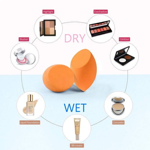 Large Rose Gold Foundation Contour Round Toothbrush - Dust Free Oval Makeup Brushes with Sponge Cleaner