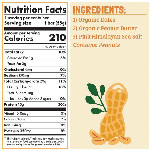 Skout Organic Plant-Based Protein Bars, Peanut Butter (12 Pack) – 10g Protein, Vegan, Gluten Free