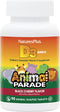 Natures Plus Animal Parade Vitamin D3 Children’s Chewables - Black Cherry Flavor - 90 Tablets, Pack of 2 - Gluten Free
