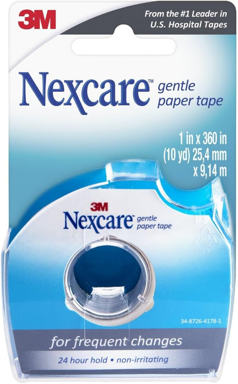 Nexcare Gentle Paper Tape Dispenser, Medical Paper Tape, 1 in x 10 Yds, 1 Dispenser