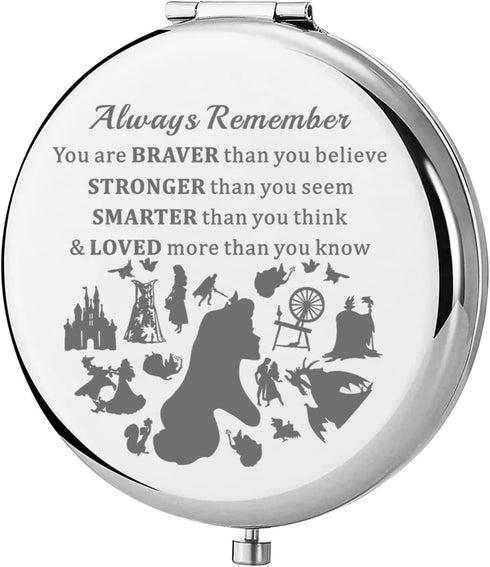 KEYCHIN Sleeping Princess Pocket Mirror, Compact Makeup Mirror for Women, Gifts for Girls and Teenagers