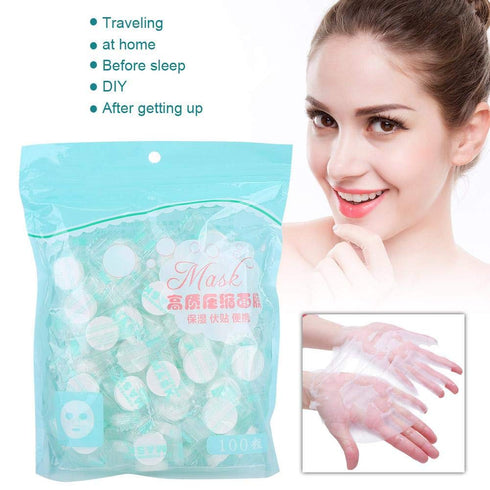 ZJchao Disposable Facial Mask - 100Pcs/Pack Non-Woven Compressed Sheets for Home Travel Use