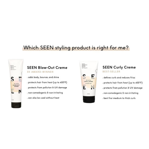 SEEN Curly Creme, Fragrance Free Curl Defining Hair Cream, Non-Comedogenic & Safe for Sensitive Skin