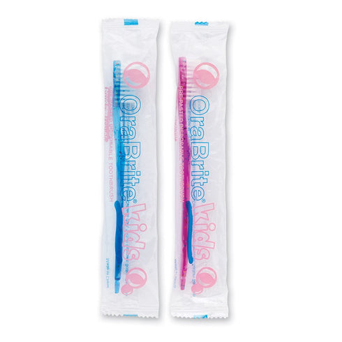 OraBrite Pre-Teen Pre-pasted Disposable Sparkle Toothbrush - 144 per pack