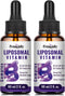 Liposomal Vitamin B Complex Liquid Sublingual Supplement for Women Men - Improved Absorption Methylated B12, B1, B2,