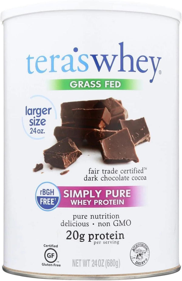 tera's Simply Pure Whey Protein Powder, Family Size, Dark Chocolate Flavor
