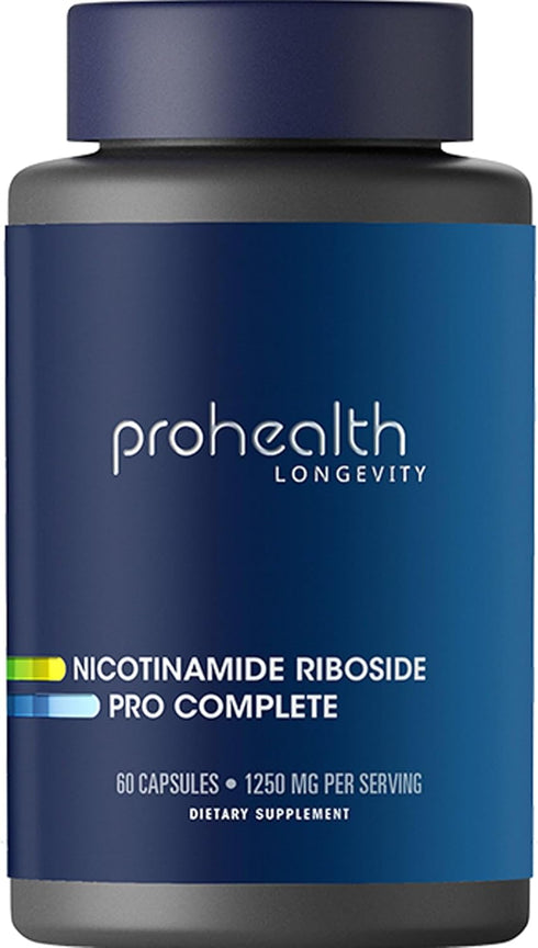 ProHealth Nicotinamide Riboside Pro Complete NAD Supplement, 500mg Niagen NR, Plus 250mg TMG, 30 Servings