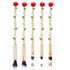 Rose Eye Makeup Brush Set - 5pcs Wand Brushes with Soft Synthetic Fiber for Eyebrow, Eyeshadow, Foundation, Gold