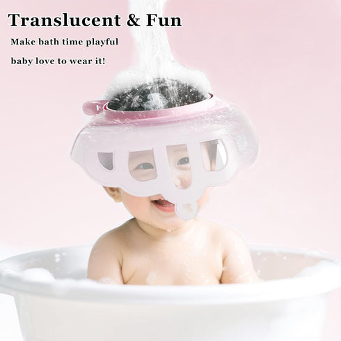 SNOWROSE 1-9 IPX7 Baby Adjustable Shower Cap Shield for Years Old Kids,Bath Visor for Washing Hair and Kids Electric