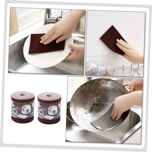2 Rolls Emery Scrub Sponge Kitchen Cleaning Brush, Non Abrasive Dish Brush Scrubber Sponges