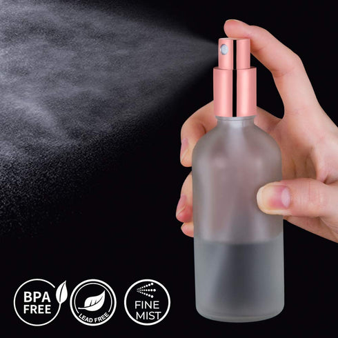 Hydior Small Glass Spray Bottle, Perfume Atomizer, Fine Mist Spray, 3.4oz, 2 Pack