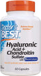 Doctor's Best Hyaluronic Acid 60 Caps, Non-GMO, Gluten Free, Soy Free, Chondroitin Sulfate, Joint Support