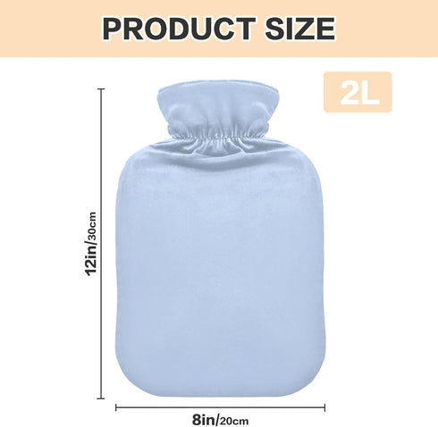 SyXIOP 2L Light Blue hot-Water Bottle with Soft Cover, Warm Water Bottle for Bed for Menstrual Cramps, Menstrual