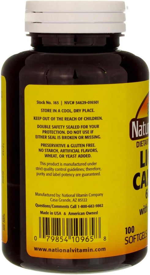 Liquid Calcium 600mg with D-3 (100 Softgels) - 3 BOTTLES Total of 300 Softgels