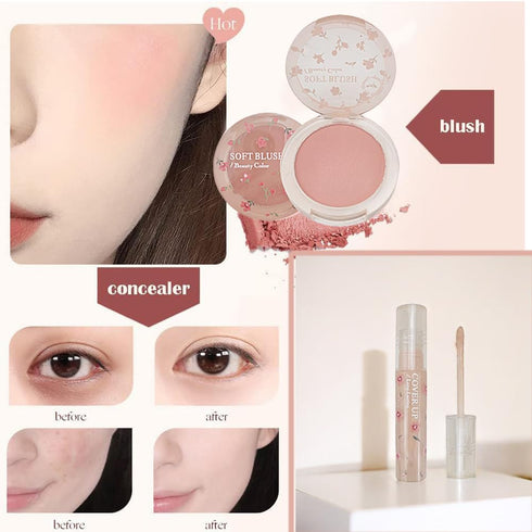 8 Pieces Makeup Kit for Women, Gift Box Set with Lipsticks, Eyeshadow, Eyebrow Pencil, Concealer, Blush Palette