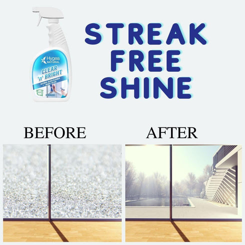 Clear 'n' Bright Glass Cleaner Spray, Streak-Free & Ammonia-Free Window Cleaning Supplies, Safe & Fast