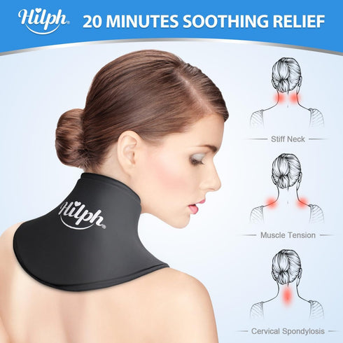 Hilph Cervical Ice Pack for Neck Pain Relief, Reusable Flexible Gel Wrap with Hot Cold Therapy Compress for Sore Neck
