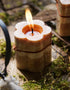 T-shin Flower Shaped Aroma Candle,Village Style Gradient Color Soy Wax Scented Candle for Table Photo Prop