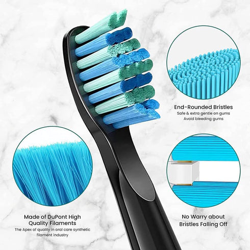 Replacement Toothbrush Heads Compatible for FW - 10pc Soft Brush in White