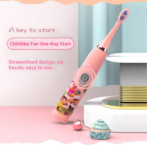 YooHoopo 3 1 2 Kids Battery Powered Sonic Toothbrush with Brush Heads, AA Battery - Soft Bristles, IPX Waterproof, Mins