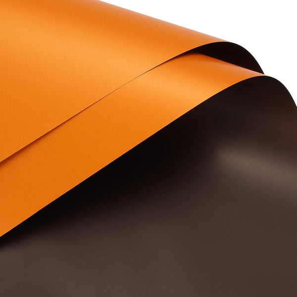 MECCANIXITY 10 Pcs Double Sided Color Flower Wrapping Paper, Orange+Brown, 22.8"x22.8" Waterproof for DIY Crafts