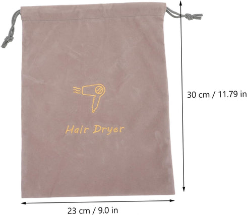 Travel Makeup Kit Storage Bag for Hair Dryer, Universal Canvas Drawstring Bag