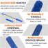 Microfiber Feather Duster, 7PCS Washable Dusters with 100" Extension Long Pole for High Ceiling Cleaning