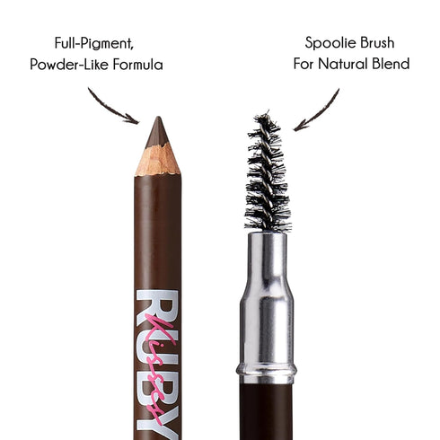 Kiss Go Brow Eyebrow Wooden Pencil, Light Medium Brown (6 Pieces)