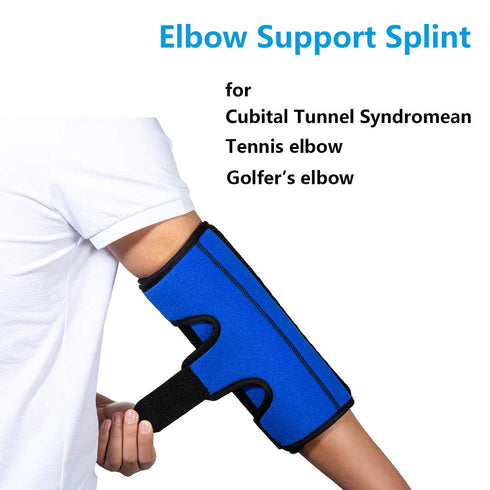 Elbow Brace for Cubital Tunnel Syndrome - Immobilizer Stabilizer Support Splint for Night Sleeping, Fits Right & Left