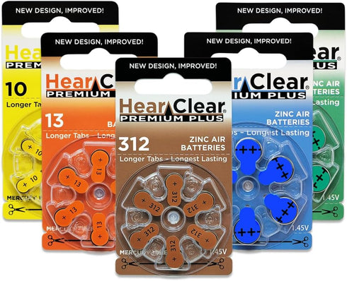 Size 13 PR48 Hearing Aid Batteries - 1.45V Orange Tab (60 Batteries) + Bonus Varta 8 Pack