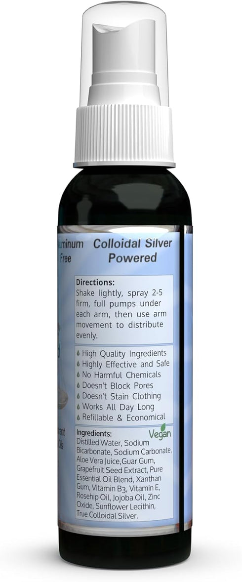 Sensitive Skin Formula Deodorant - Silver Shield, All Natural Colloidal Silver, Spray-on, 2 oz.