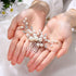 Latious Wedding Bride Pearl Hair Side Comb, Silver Rhinestone Bridal Hair Clips for Women and Girls