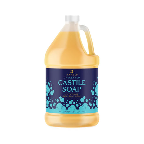 Pure Castile Liquid Soap, Unscented with All Organic Oils, 64oz for Adults, Kids, and Babies